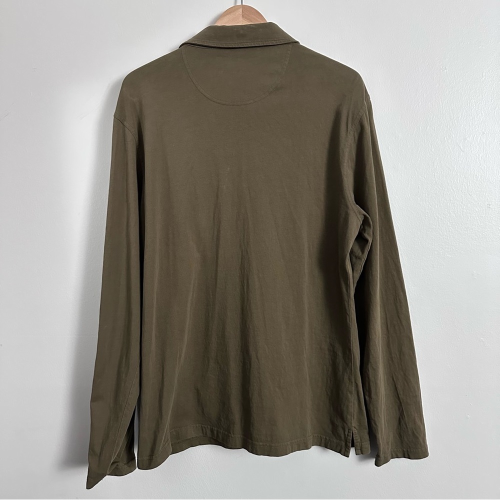 BAROBOUR Corpatch Cotton Jersey Polo - Green - Picture 3 of 8